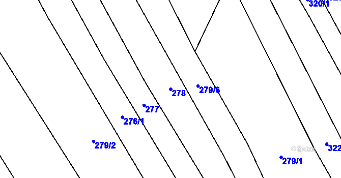 Parcela st. 278 v KÚ Újezd u Valašských Klobouk, Katastrální mapa