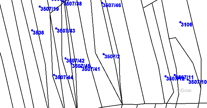 Parcela st. 3507/2 v KÚ Újezd u Valašských Klobouk, Katastrální mapa