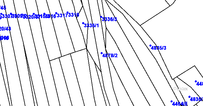 Parcela st. 4878/2 v KÚ Újezd u Valašských Klobouk, Katastrální mapa