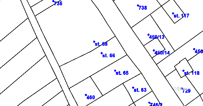 Parcela st. 66 v KÚ Újezd nad Rokytnou, Katastrální mapa
