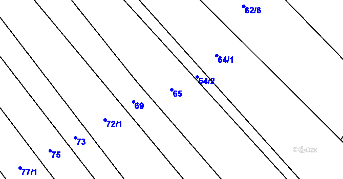 Parcela st. 65 v KÚ Újezd nad Rokytnou, Katastrální mapa
