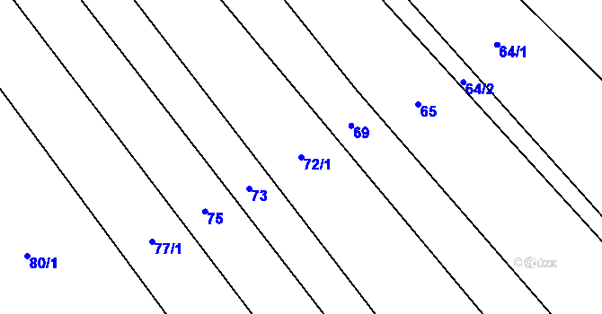 Parcela st. 72/1 v KÚ Újezd nad Rokytnou, Katastrální mapa