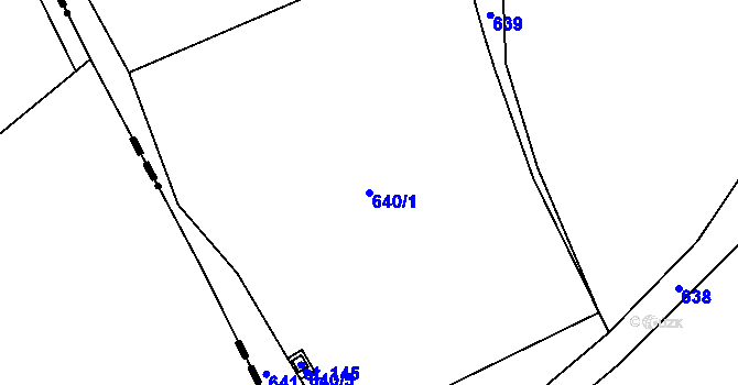 Parcela st. 640/1 v KÚ Újezd nad Rokytnou, Katastrální mapa