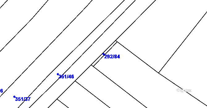 Parcela st. 292/84 v KÚ Újezd nad Rokytnou, Katastrální mapa