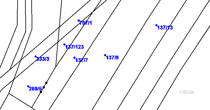 Parcela st. 137/9 v KÚ Újezd nad Rokytnou, Katastrální mapa
