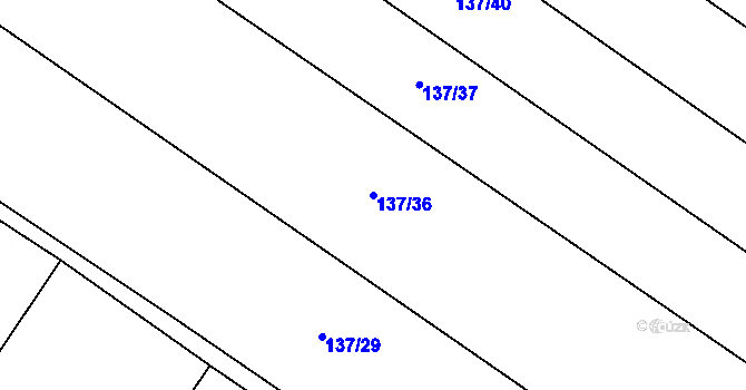 Parcela st. 137/36 v KÚ Újezd nad Rokytnou, Katastrální mapa