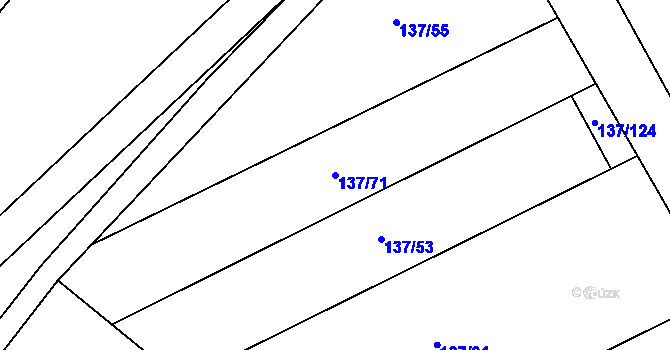 Parcela st. 137/71 v KÚ Újezd nad Rokytnou, Katastrální mapa