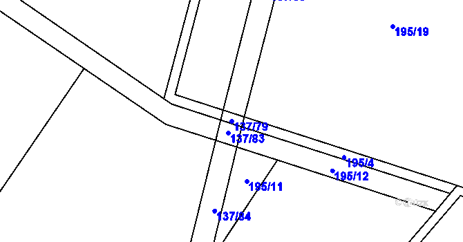 Parcela st. 137/79 v KÚ Újezd nad Rokytnou, Katastrální mapa