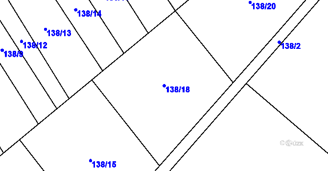 Parcela st. 138/18 v KÚ Újezd nad Rokytnou, Katastrální mapa