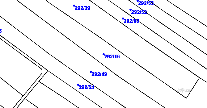 Parcela st. 292/16 v KÚ Újezd nad Rokytnou, Katastrální mapa