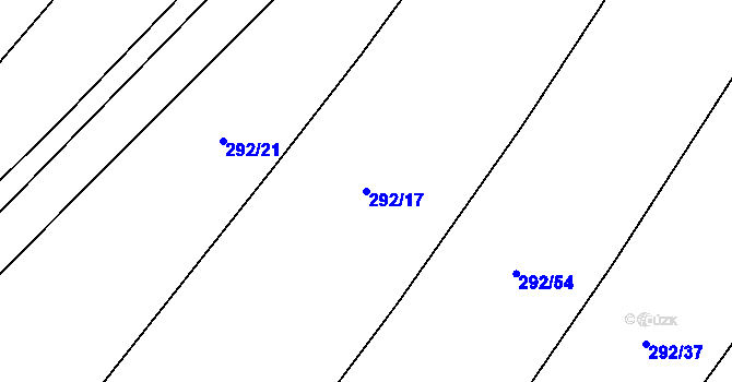 Parcela st. 292/17 v KÚ Újezd nad Rokytnou, Katastrální mapa