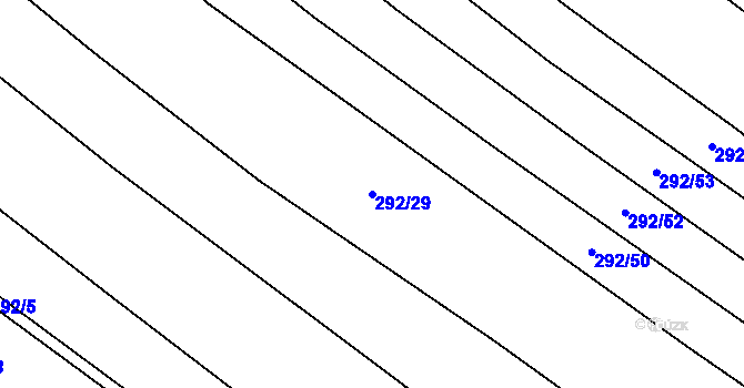 Parcela st. 292/29 v KÚ Újezd nad Rokytnou, Katastrální mapa