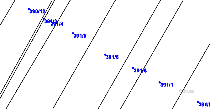 Parcela st. 391/6 v KÚ Újezd nad Rokytnou, Katastrální mapa