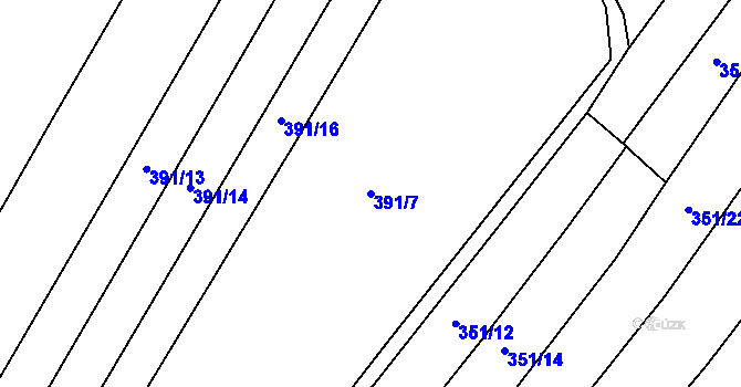 Parcela st. 391/7 v KÚ Újezd nad Rokytnou, Katastrální mapa