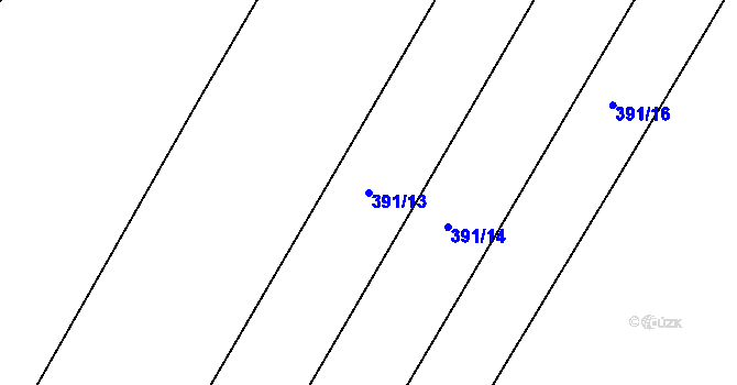 Parcela st. 391/13 v KÚ Újezd nad Rokytnou, Katastrální mapa