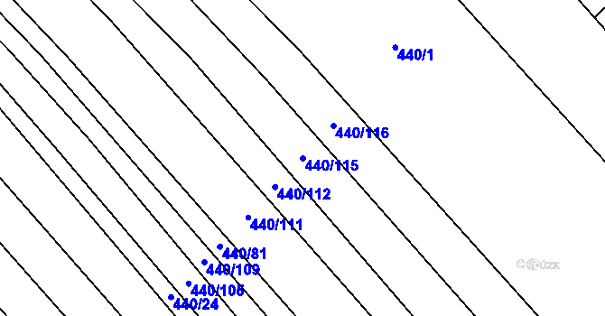 Parcela st. 440/115 v KÚ Újezd nad Rokytnou, Katastrální mapa