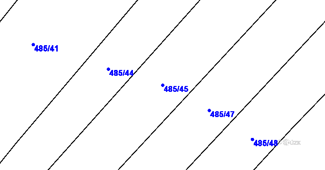 Parcela st. 485/45 v KÚ Újezd nad Rokytnou, Katastrální mapa