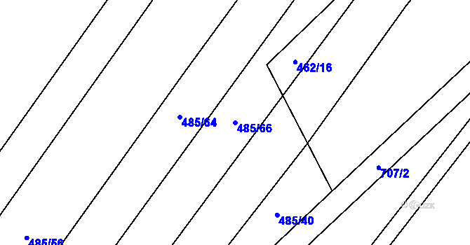 Parcela st. 485/66 v KÚ Újezd nad Rokytnou, Katastrální mapa