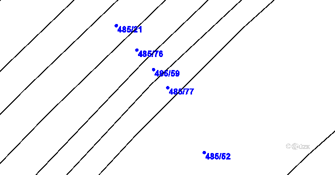 Parcela st. 485/77 v KÚ Újezd nad Rokytnou, Katastrální mapa