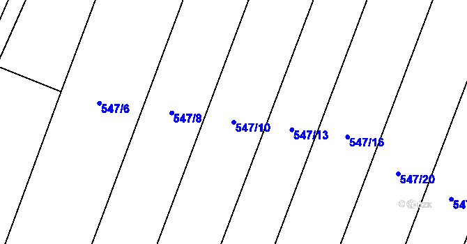 Parcela st. 547/10 v KÚ Újezd nad Rokytnou, Katastrální mapa