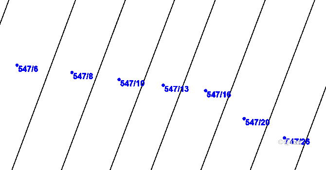 Parcela st. 547/13 v KÚ Újezd nad Rokytnou, Katastrální mapa