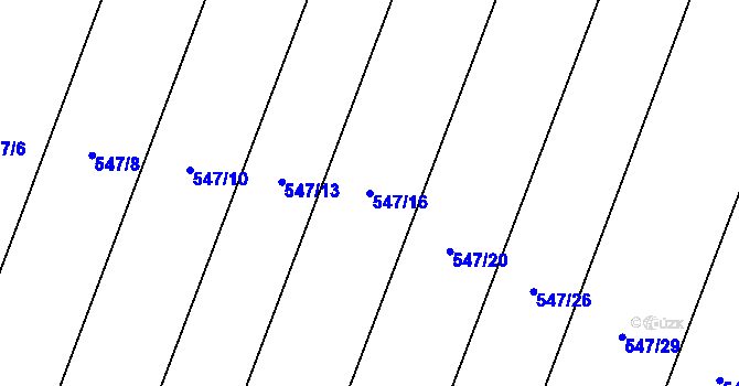 Parcela st. 547/16 v KÚ Újezd nad Rokytnou, Katastrální mapa