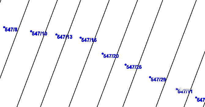 Parcela st. 547/20 v KÚ Újezd nad Rokytnou, Katastrální mapa