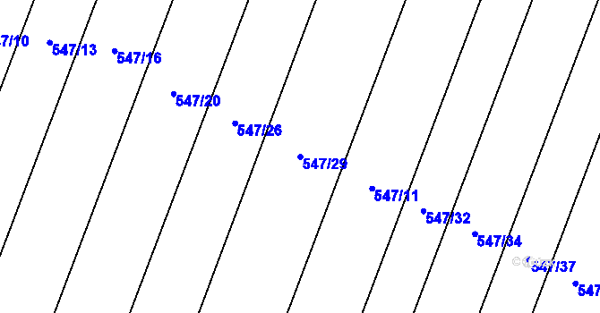 Parcela st. 547/29 v KÚ Újezd nad Rokytnou, Katastrální mapa
