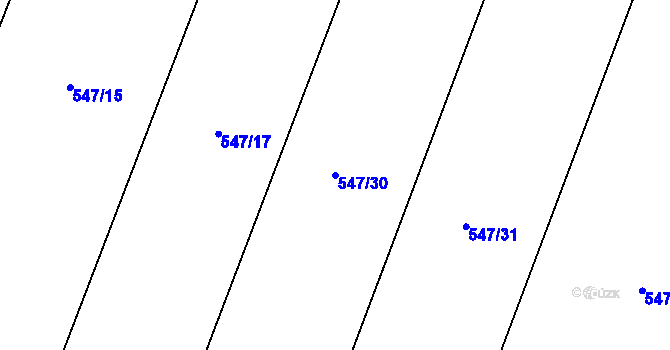 Parcela st. 547/30 v KÚ Újezd nad Rokytnou, Katastrální mapa