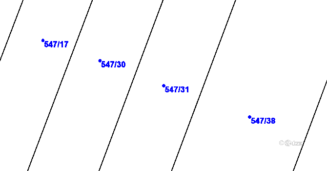 Parcela st. 547/31 v KÚ Újezd nad Rokytnou, Katastrální mapa