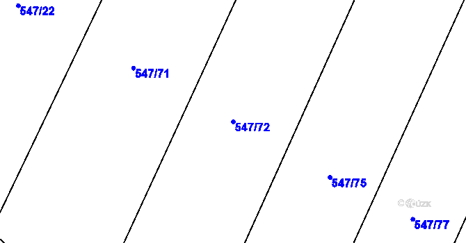 Parcela st. 547/72 v KÚ Újezd nad Rokytnou, Katastrální mapa