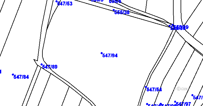 Parcela st. 547/94 v KÚ Újezd nad Rokytnou, Katastrální mapa