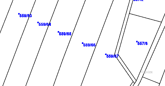 Parcela st. 559/66 v KÚ Újezd nad Rokytnou, Katastrální mapa