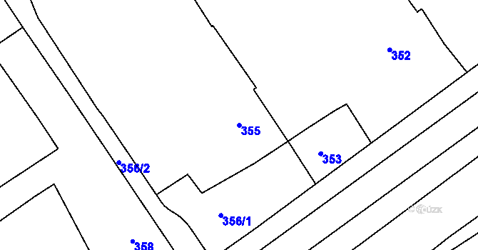 Parcela st. 355 v KÚ Újezd u Uničova, Katastrální mapa