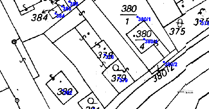 Parcela st. 378 v KÚ Újezd u Uničova, Katastrální mapa