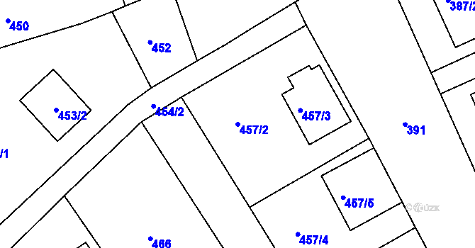 Parcela st. 457/2 v KÚ Újezd u Uničova, Katastrální mapa