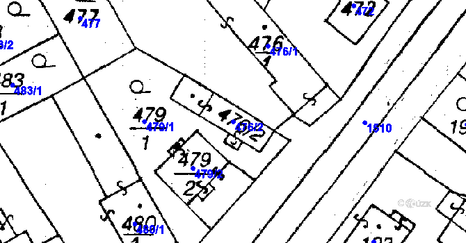 Parcela st. 476/2 v KÚ Újezd u Uničova, Katastrální mapa