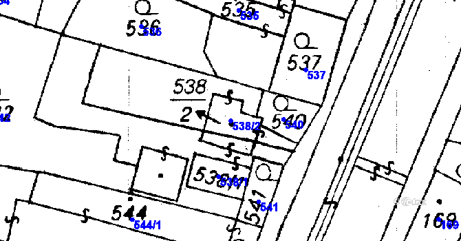 Parcela st. 538/2 v KÚ Újezd u Uničova, Katastrální mapa