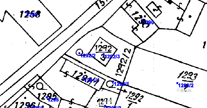 Parcela st. 1292/3 v KÚ Újezd u Uničova, Katastrální mapa