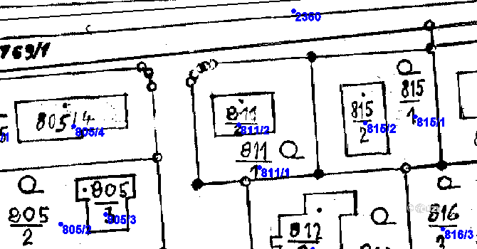 Parcela st. 811/2 v KÚ Újezd u Uničova, Katastrální mapa