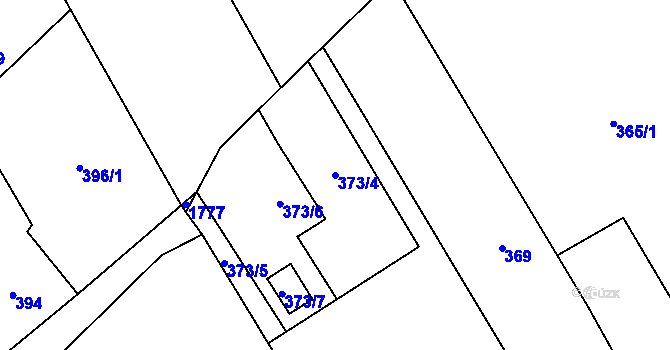 Parcela st. 373/4 v KÚ Újezd u Uničova, Katastrální mapa