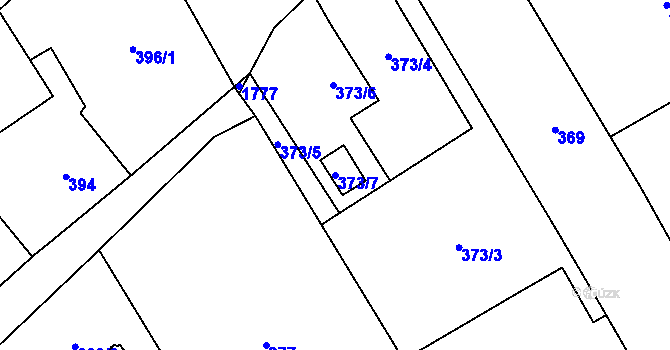 Parcela st. 373/7 v KÚ Újezd u Uničova, Katastrální mapa