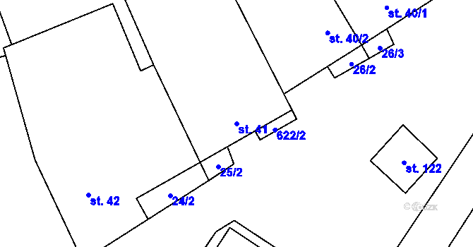 Parcela st. 41 v KÚ Újezd u Mohelnice, Katastrální mapa