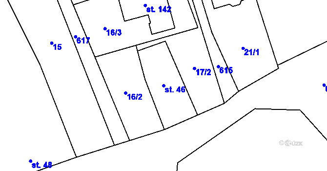 Parcela st. 46 v KÚ Újezd u Mohelnice, Katastrální mapa