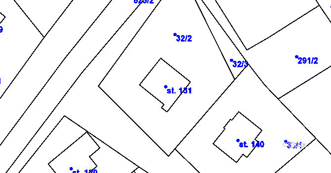 Parcela st. 131 v KÚ Újezd u Mohelnice, Katastrální mapa