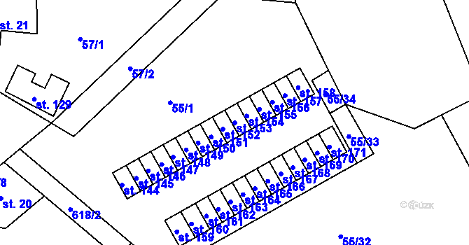 Parcela st. 153 v KÚ Újezd u Mohelnice, Katastrální mapa