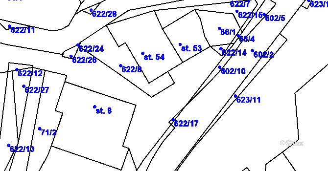 Parcela st. 66/3 v KÚ Újezd u Mohelnice, Katastrální mapa