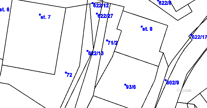 Parcela st. 71 v KÚ Újezd u Mohelnice, Katastrální mapa