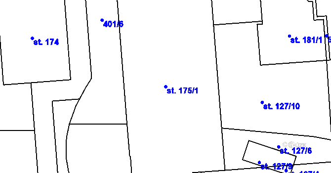 Parcela st. 175/1 v KÚ Újezd u Mohelnice, Katastrální mapa