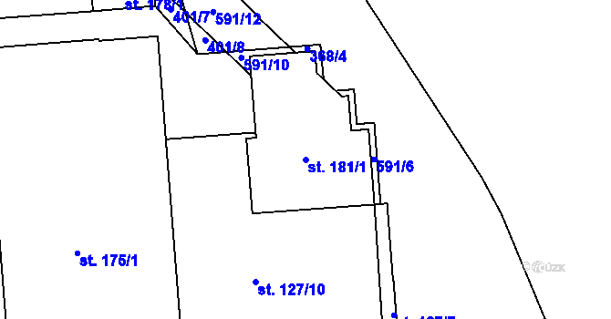 Parcela st. 181/1 v KÚ Újezd u Mohelnice, Katastrální mapa